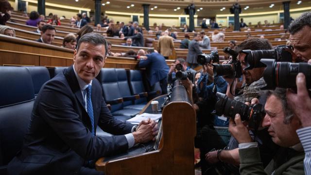 El presidente Sánchez, este martes en el Pleno del Congreso en el que se votó la Ley de Amnistía.