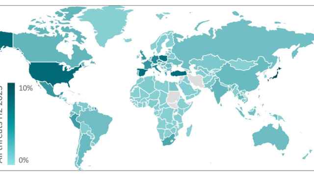 Mapa mundial de ciberamenazas en el segundo semestre de 2023. Fuente: ESET.