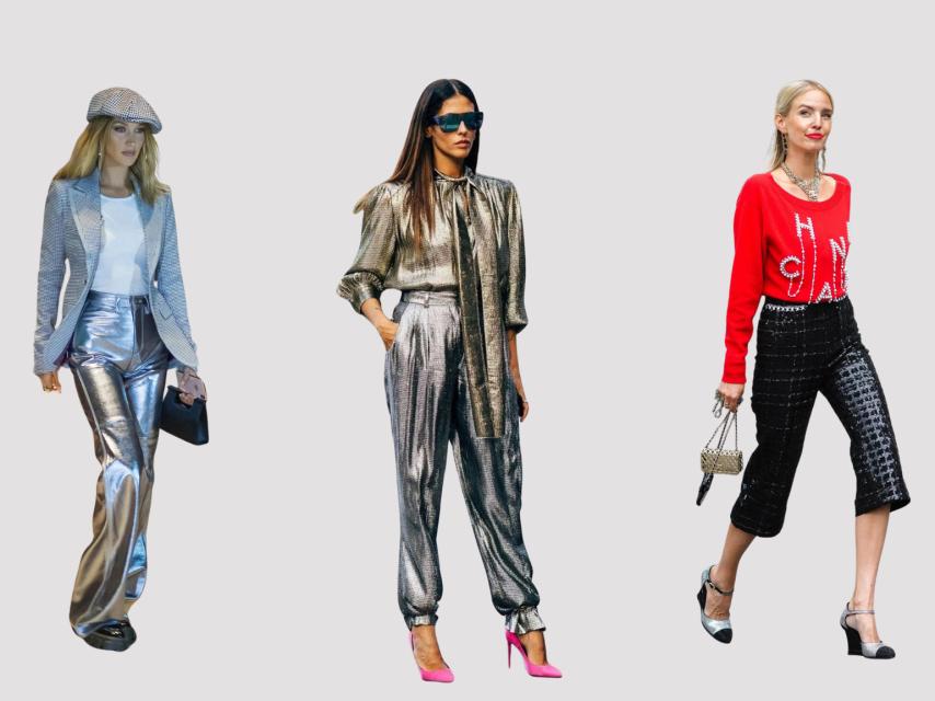 Conjuntos con tonalidades metálicas.