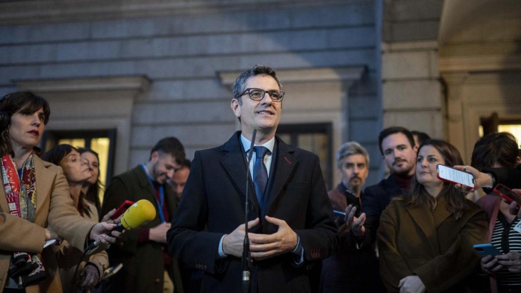 El ministro de la Presidencia, Relaciones con las Cortes y Justicia, Félix Bolaños, este martes en el Congreso.