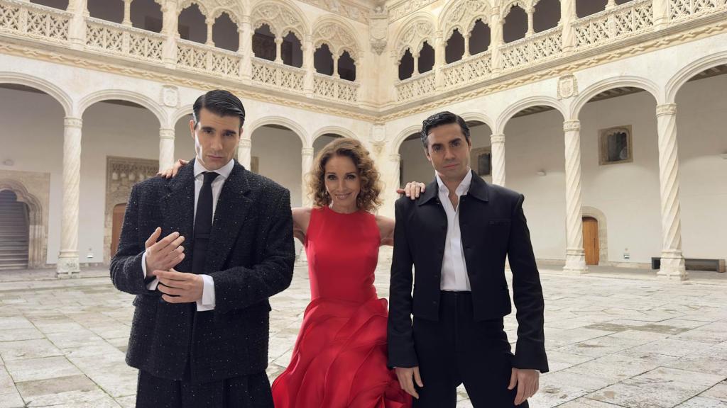 Ana Belén y Los Javis, imagen de la grabación del spot promocional de los Goya