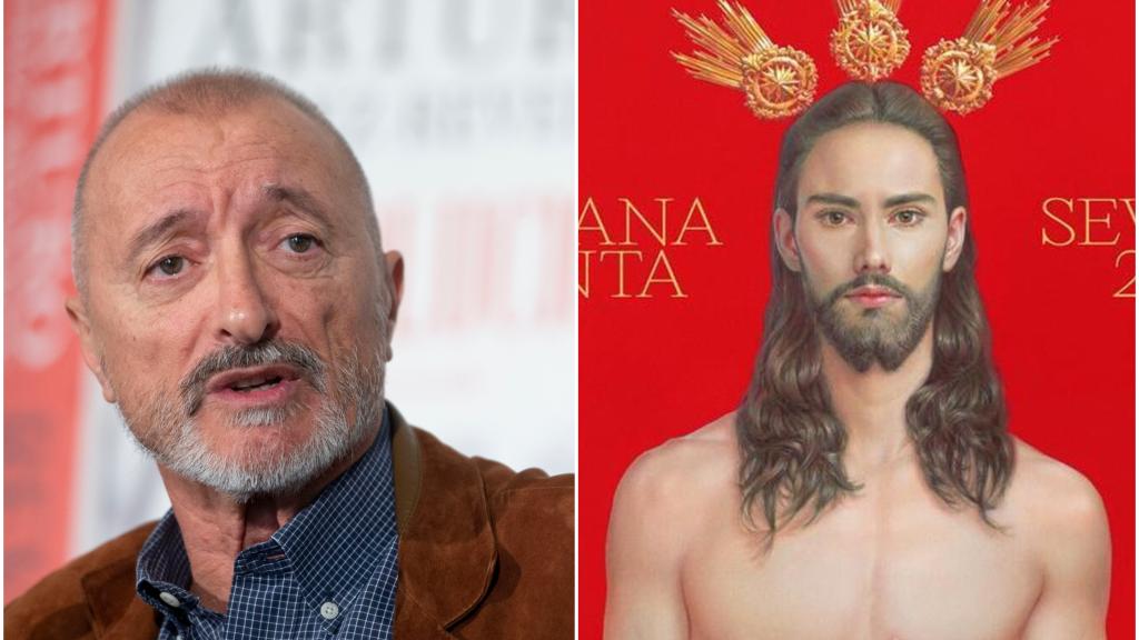 Arturo Pérez-Reverte y el cartel de Sevilla.