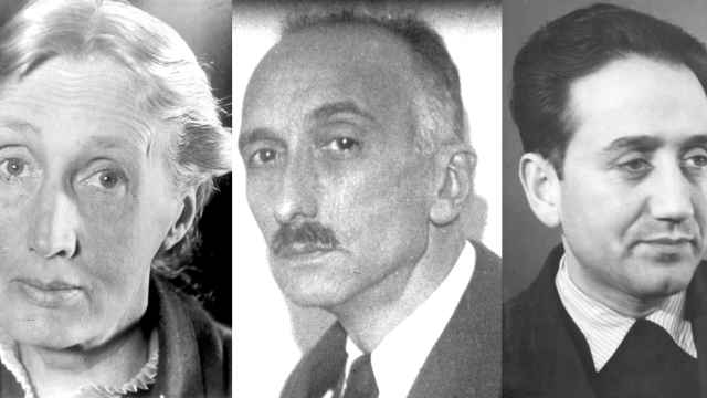 De izquierda a derecha, Virginia Woolf, François Mauriac y Ignazio Silone.