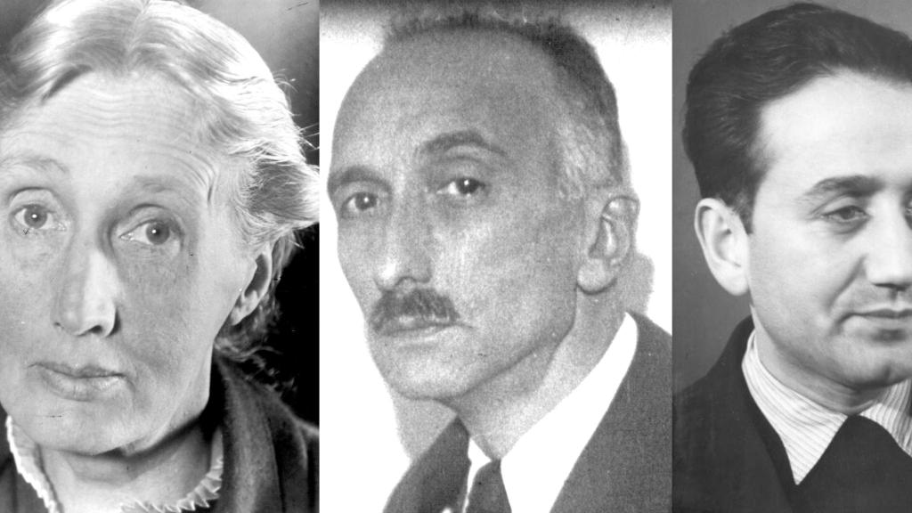 De izquierda a derecha, Virginia Woolf, François Mauriac y Ignazio Silone.