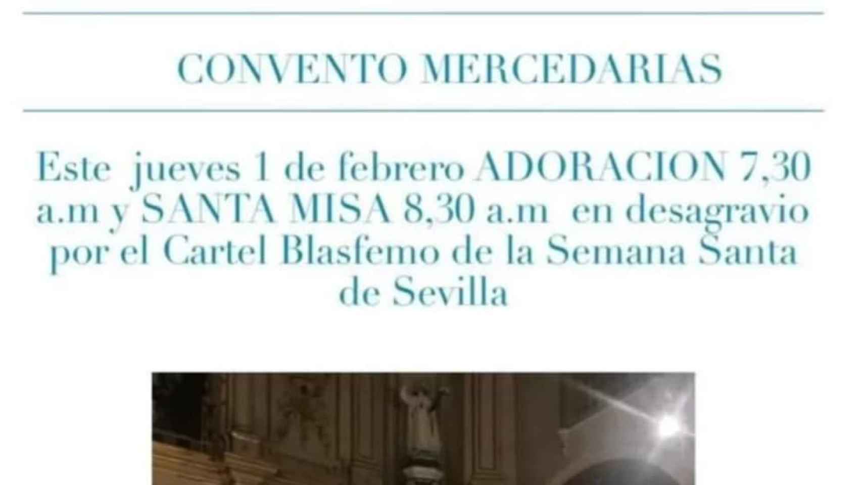 El anuncio de la misa contra el cartel de Sevilla