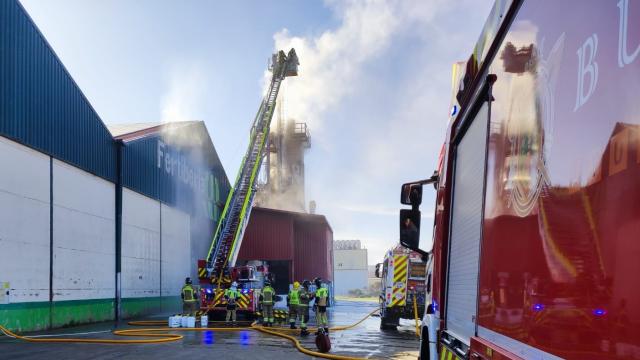 Incendio en una empresa de Burgos