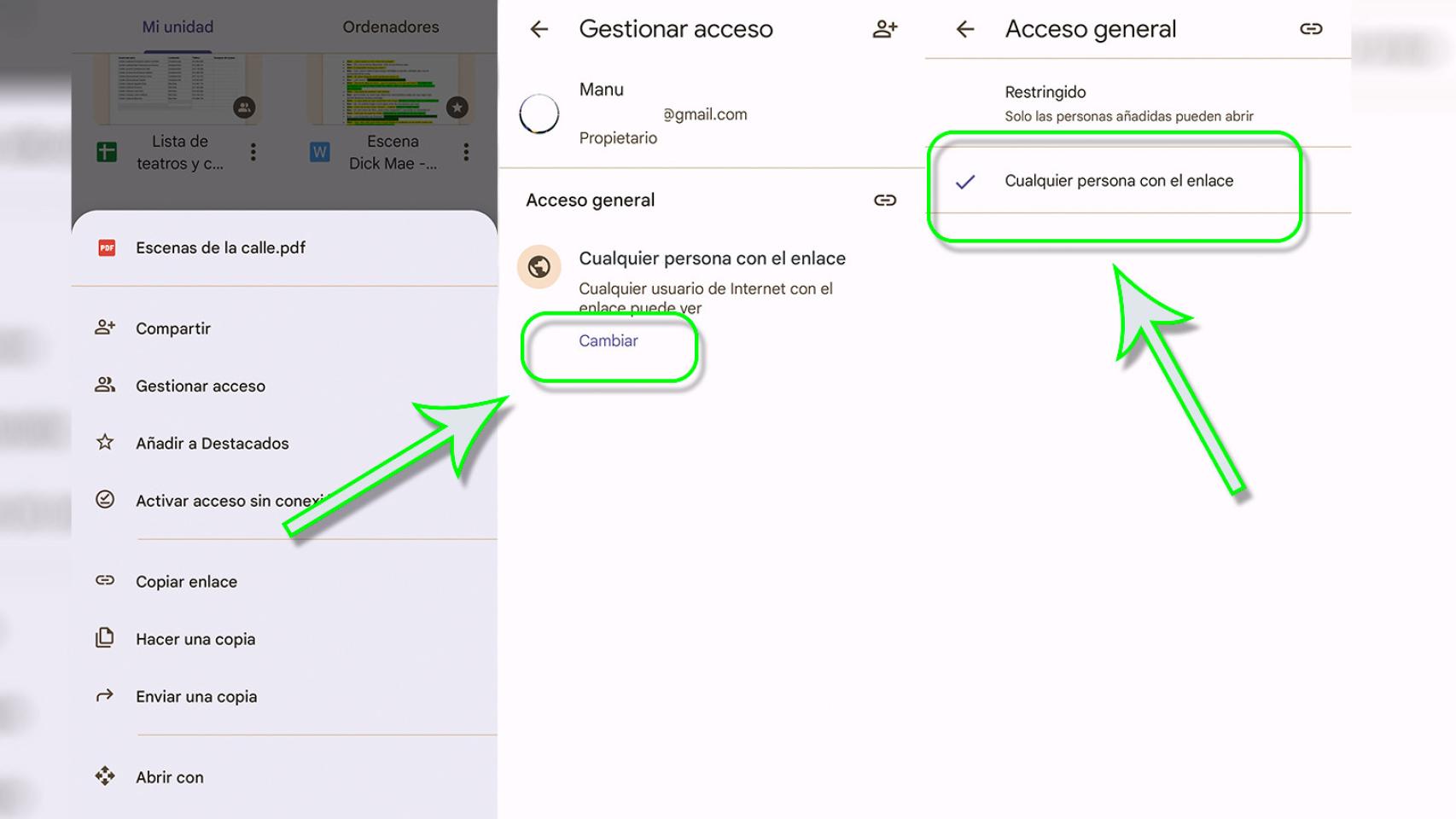 Así se configura para cerrar el acceso a los documentos en Drive