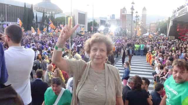 La eurodiputada Tatjana Zdanoka el día antes del referéndum ilegal en Barcelona