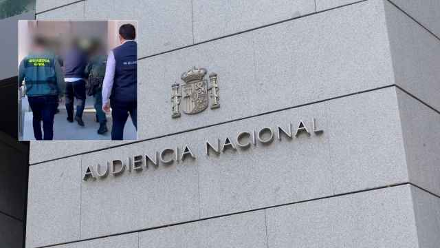 Fotomontaje con la detención practicada por la Guardia Civil y la fachada de la Audiencia Nacional.