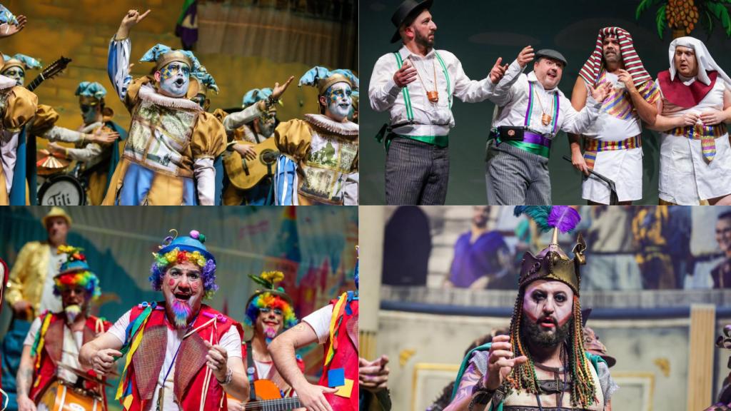 Algunas de las agrupaciones que pasan a la Gran Final del Carnaval de Málaga.