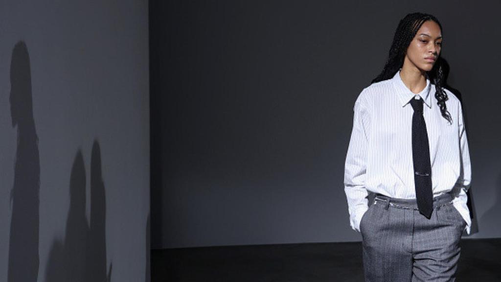 Detalle del desfile de Mfpen en la Semana de la Moda de Copenhague.