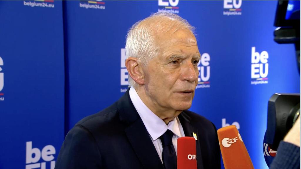 El jefe de la diplomacia europea, Josep Borrell, durante su comparecencia de prensa de este miércoles en Bruselas