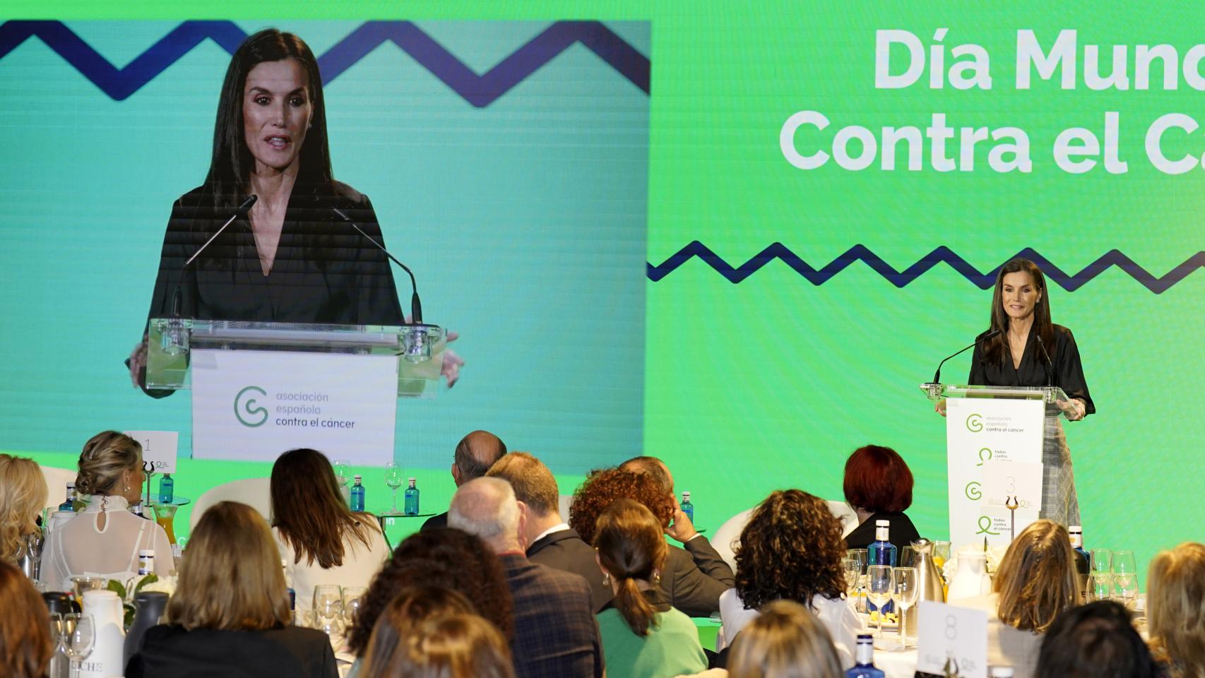 La reina Letizia durante el acto institucional del Día Mundial contra el Cáncer, a 01 de febrero de 2024.