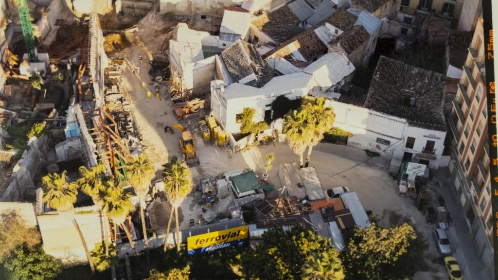 Trabajos de rehabilitación del lugar en el que hoy se encuentra el museo Picasso.