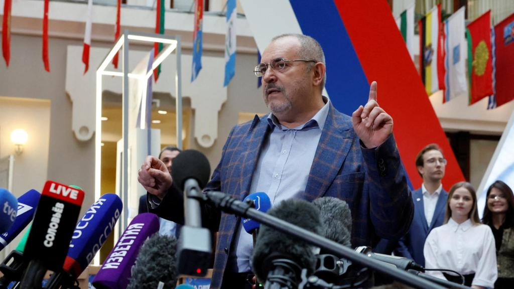 Boris Nadezhdin, líder de Iniciativa Civil, esta semana en una rueda de prensa.