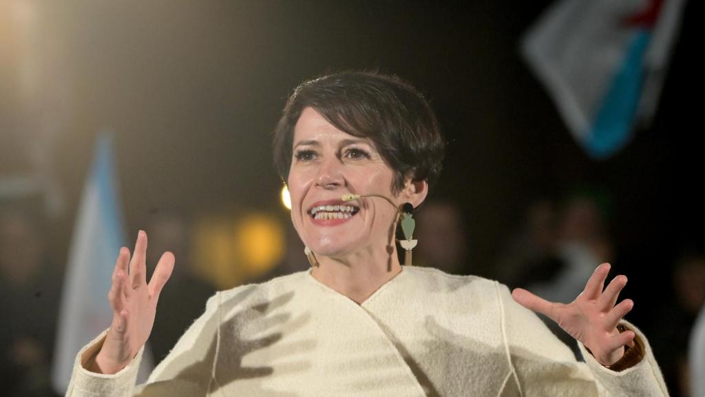 La candidata del BNG, Ana Pontón, este jueves en un acto en A Coruña.