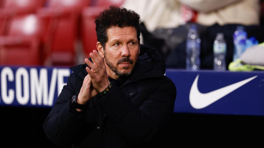 Simeone, en un partido del Atlético de Madrid en el Metropolitano