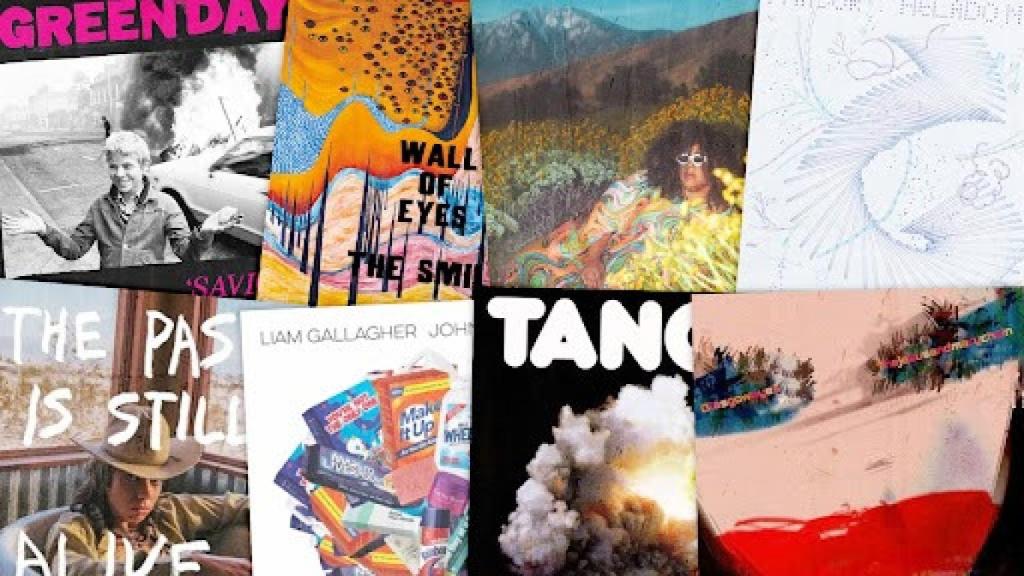 Portadas de los discos de Green Day, The Smile, Brittany Howard, Helado Negro, Hurray for the Riff Raff, Liam Gallagher and John Squire, Idles y  The Jesus and Mary Chain.