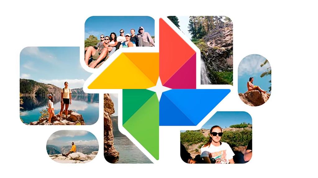 Montaje de fotos con el icono de Google Fotos