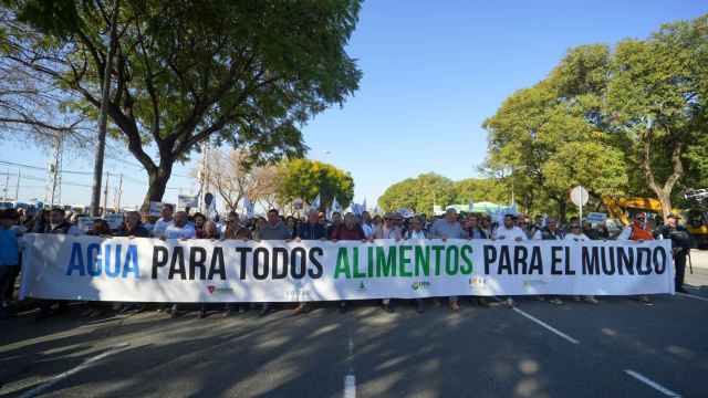 Protesta de los agricultores en Sevilla.
