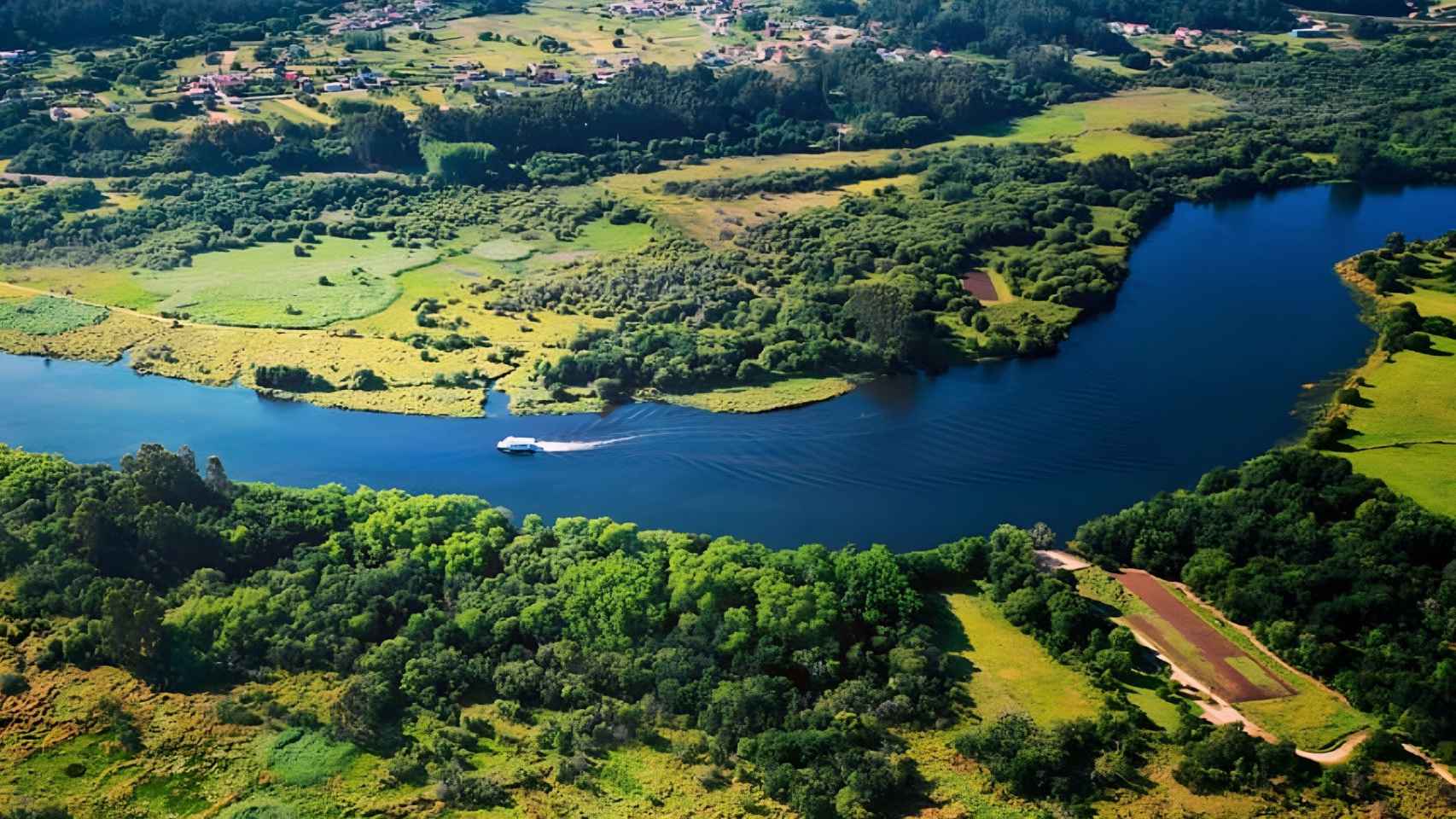 Vista aérea del río Ulla.