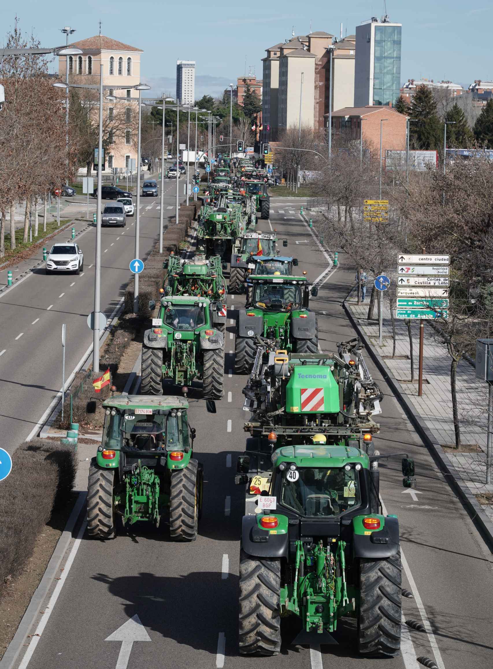 Los tractores por la Avenida Salamanca