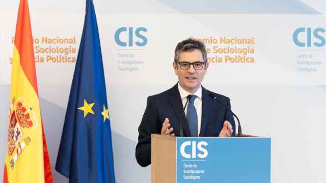El ministro de Presidencia y Justicia, Félix Bolaños, ese viernes en la entrega de los premios nacionales de Sociología y Ciencia Política, en Madrid.