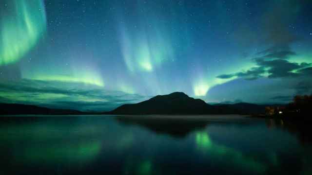 Una aurora boreal en Finlandia.