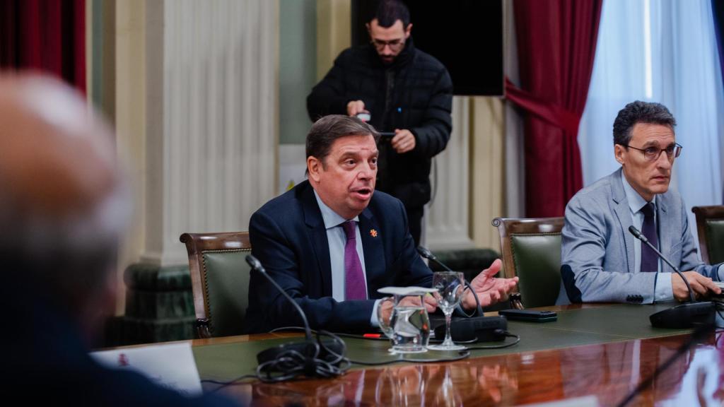 El ministro de Agricultura, Luis Planas, durante la reunión.
