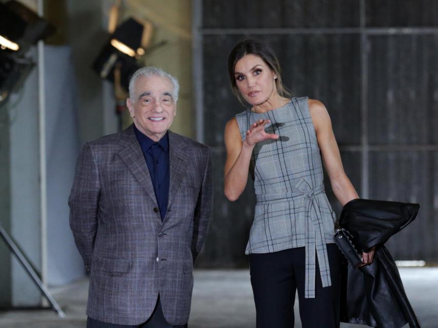 La Reina y Scorsese, en Oviedo en 2018.