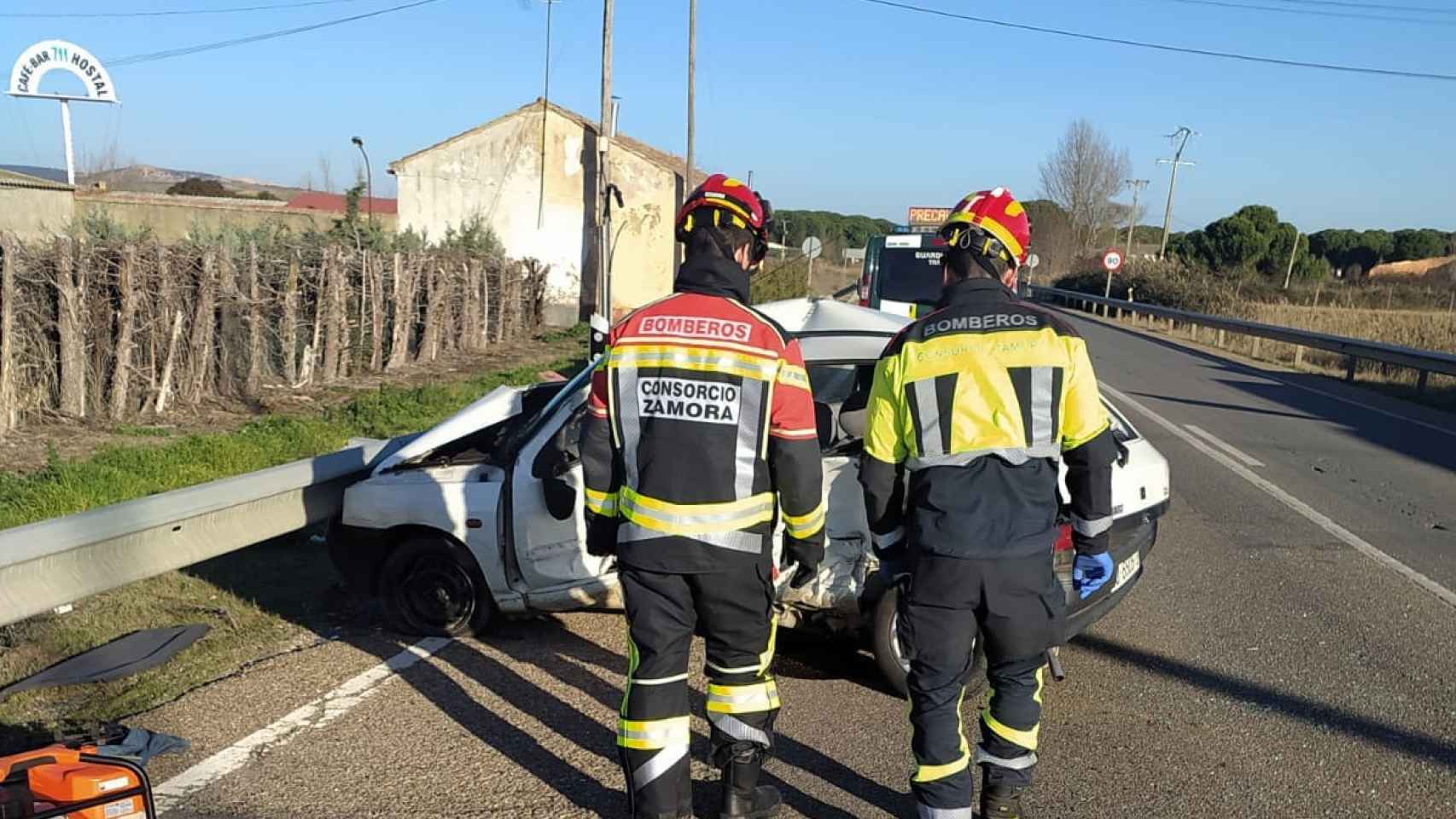 Imagen del accidente de este sábado en Zamora.