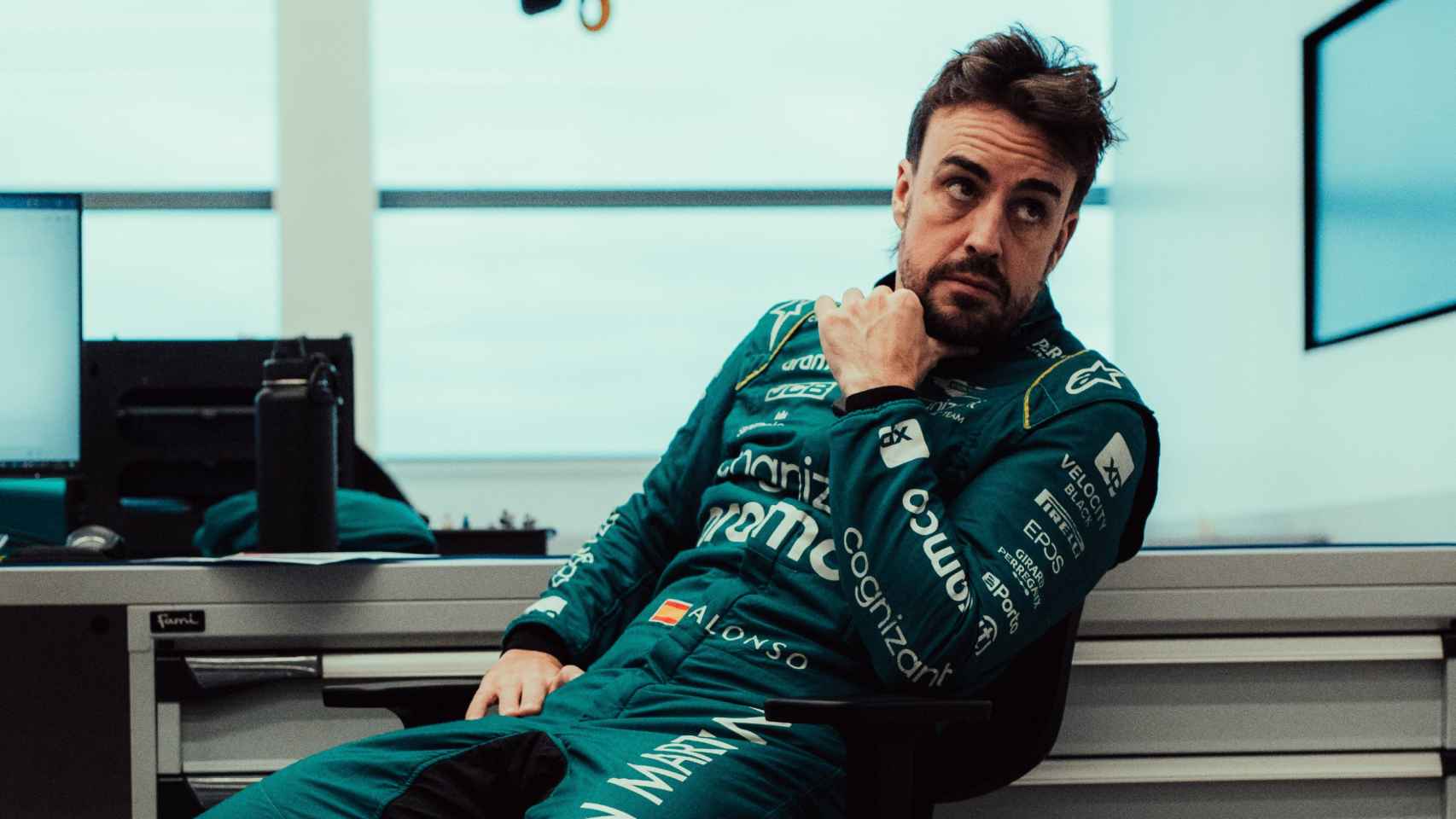 Fernando Alonso, en la fábrica de Aston Martin