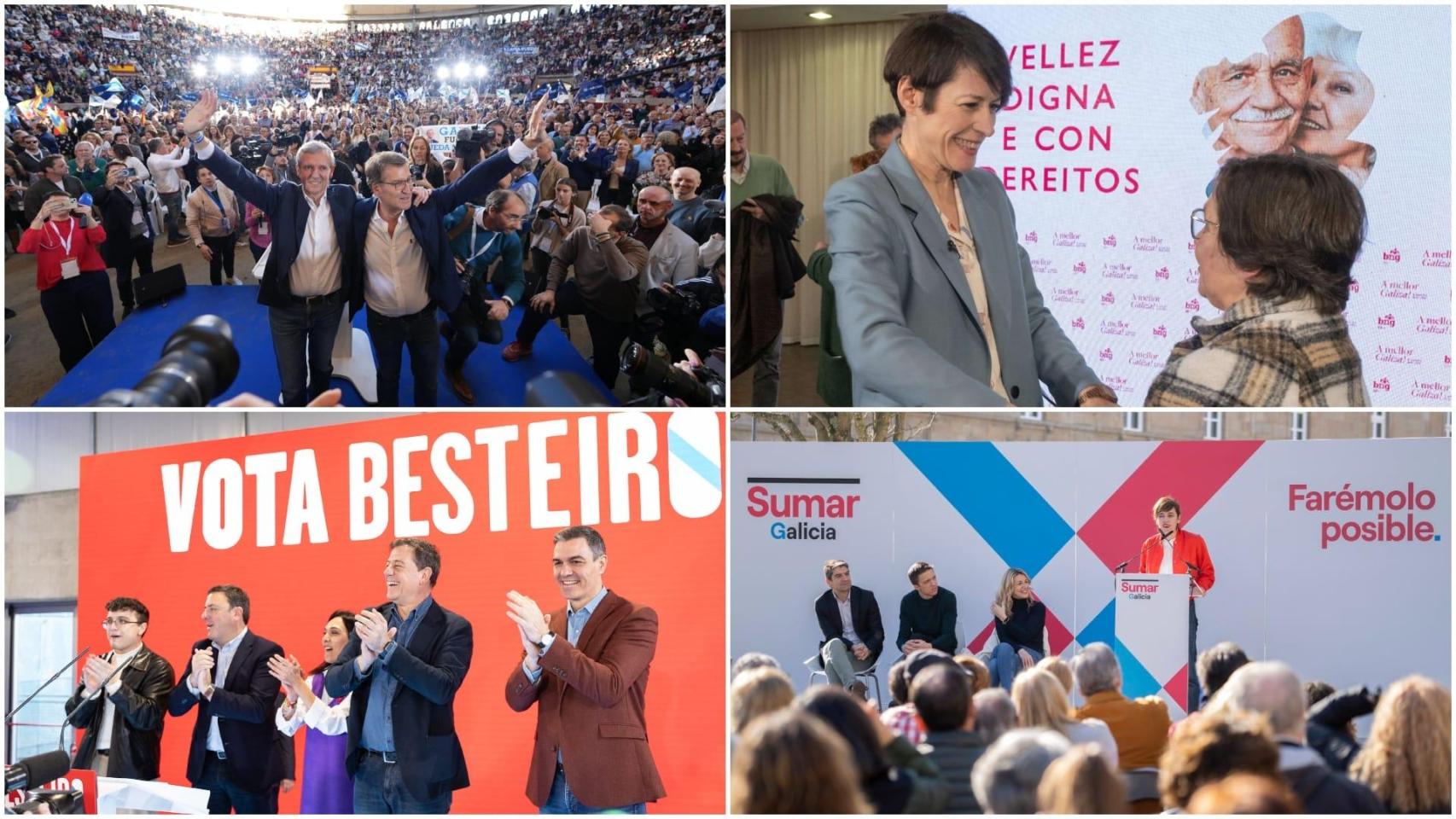 Elecciones 18-F en Galicia: Así ha sido la campaña electoral este sábado 3 de febrero