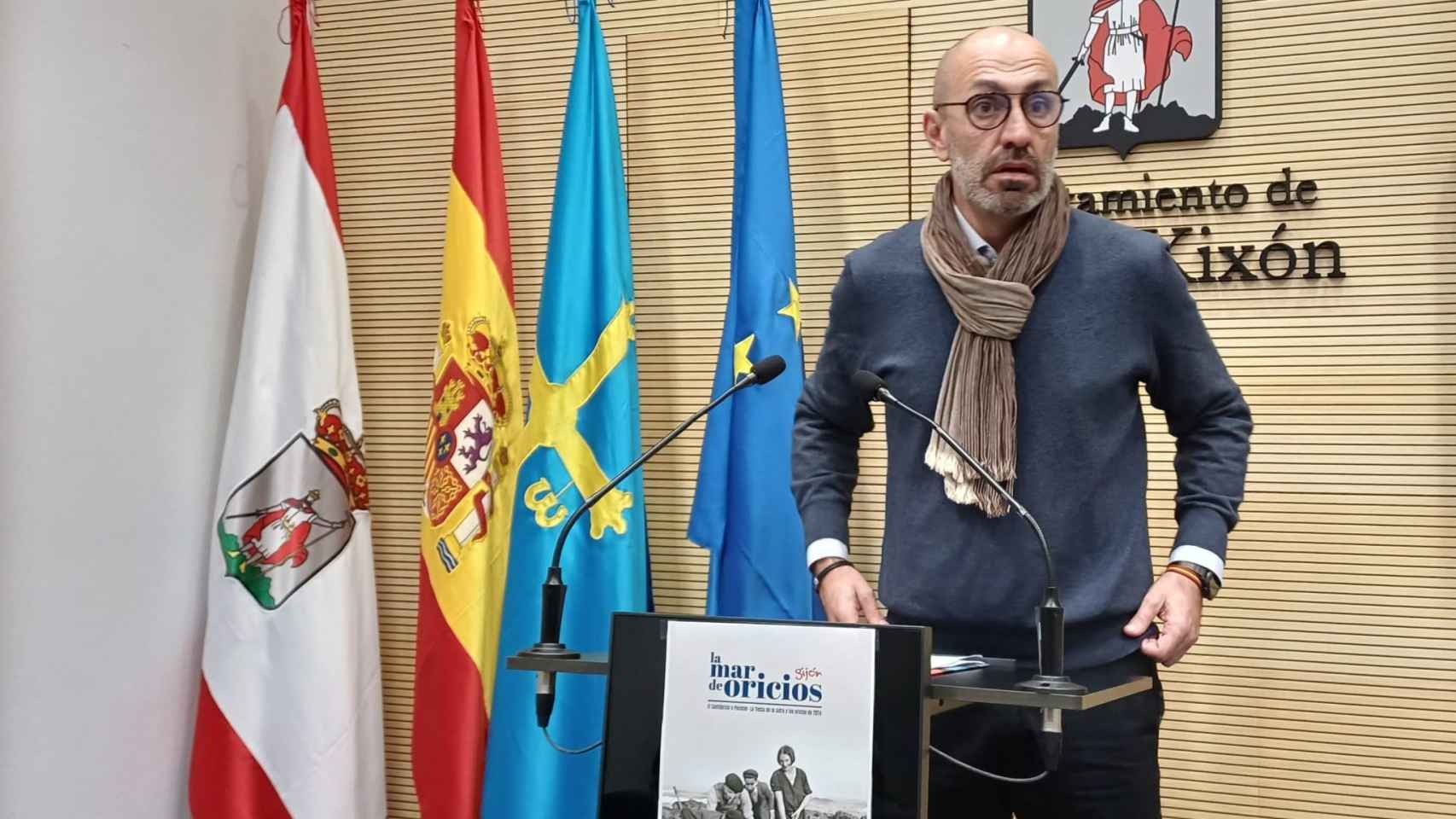 Óliver Suárez, concejal en el Ayuntamiento de Gijón, el pasado 27 de diciembre.