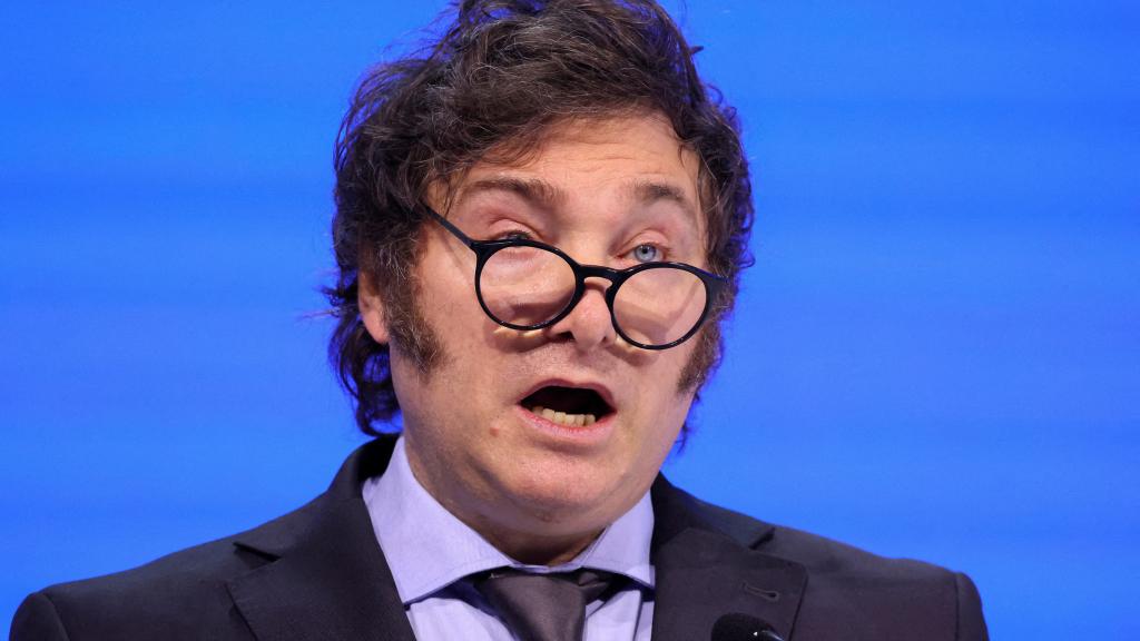 Javier Milei, presidente de Argentina, durante su discurso en el Foro de Davos.