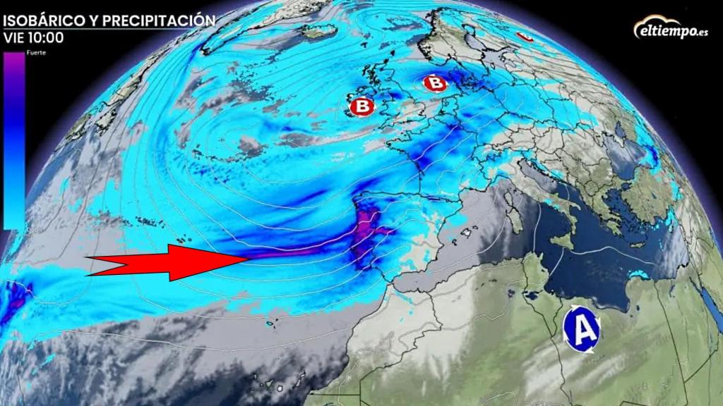 Las precipitaciones que se esperan a partir de este viernes. ElTiempo.es