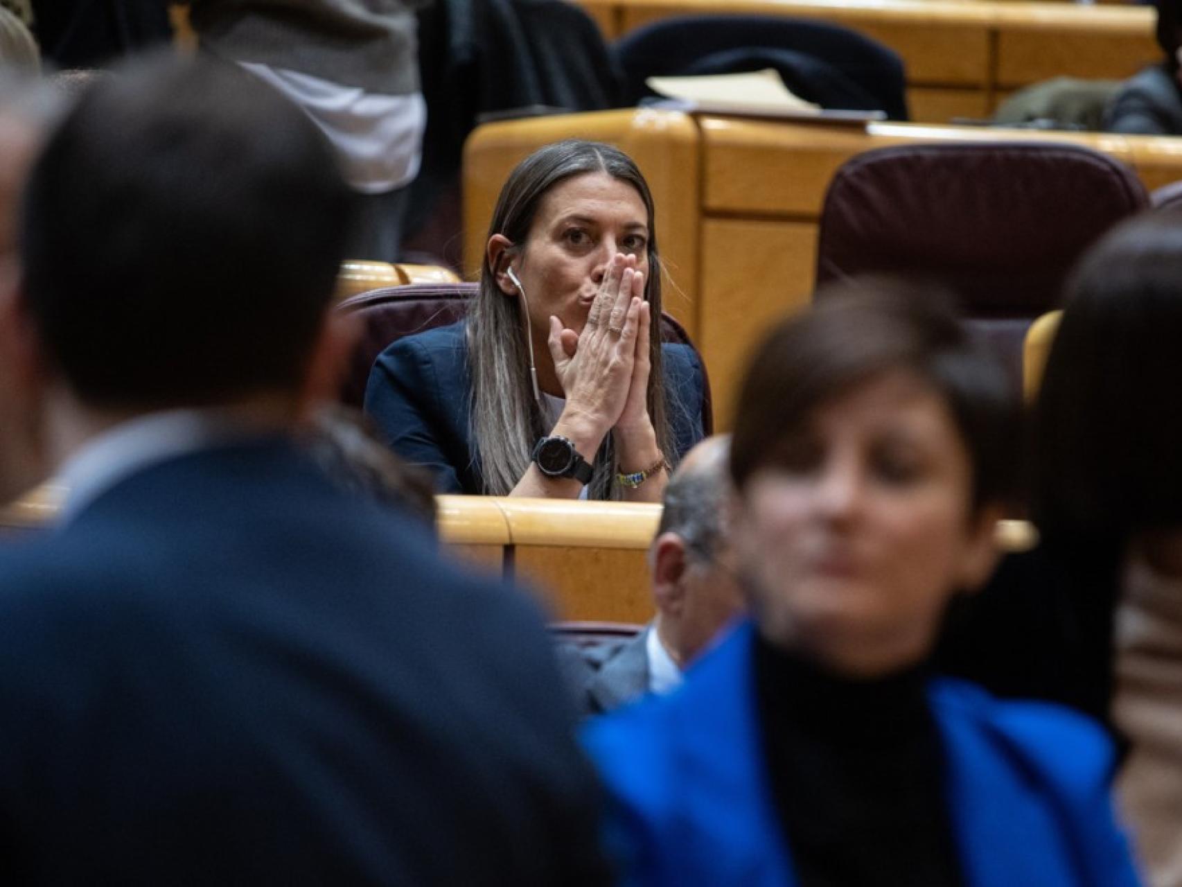 La portavoz de Junts en el Congreso, Miriam Nogueras, durante una sesión de enero.