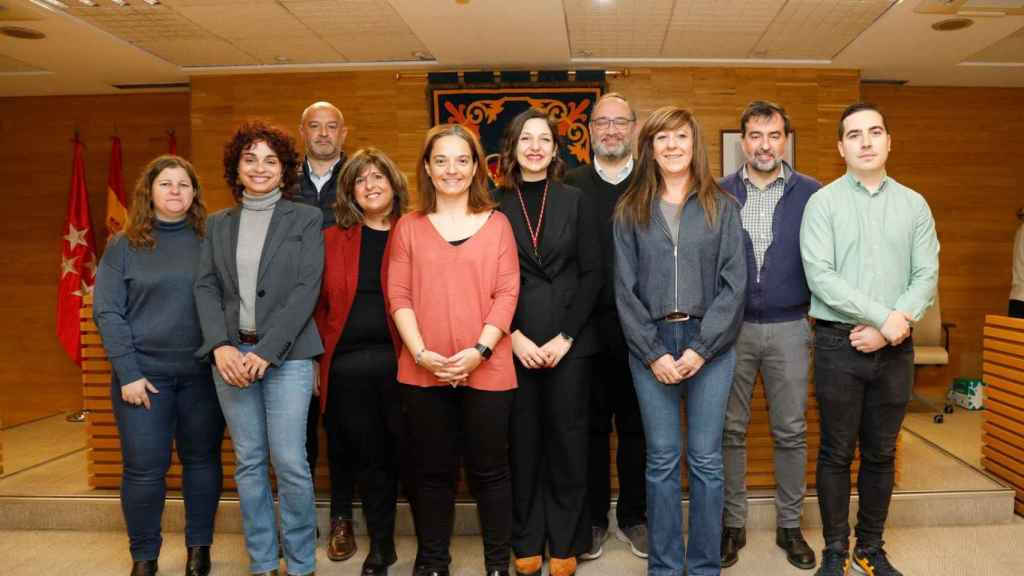 Los diez concejales del PSOE de Getafe en su último pleno tras la despedida de Vico.