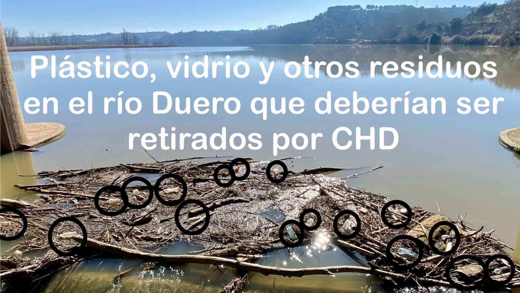 Imagen de los residuos en el río Duero a su paso por Castronuño