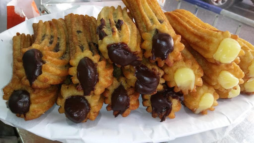 Churros rellenos de la Churrería Rivero.