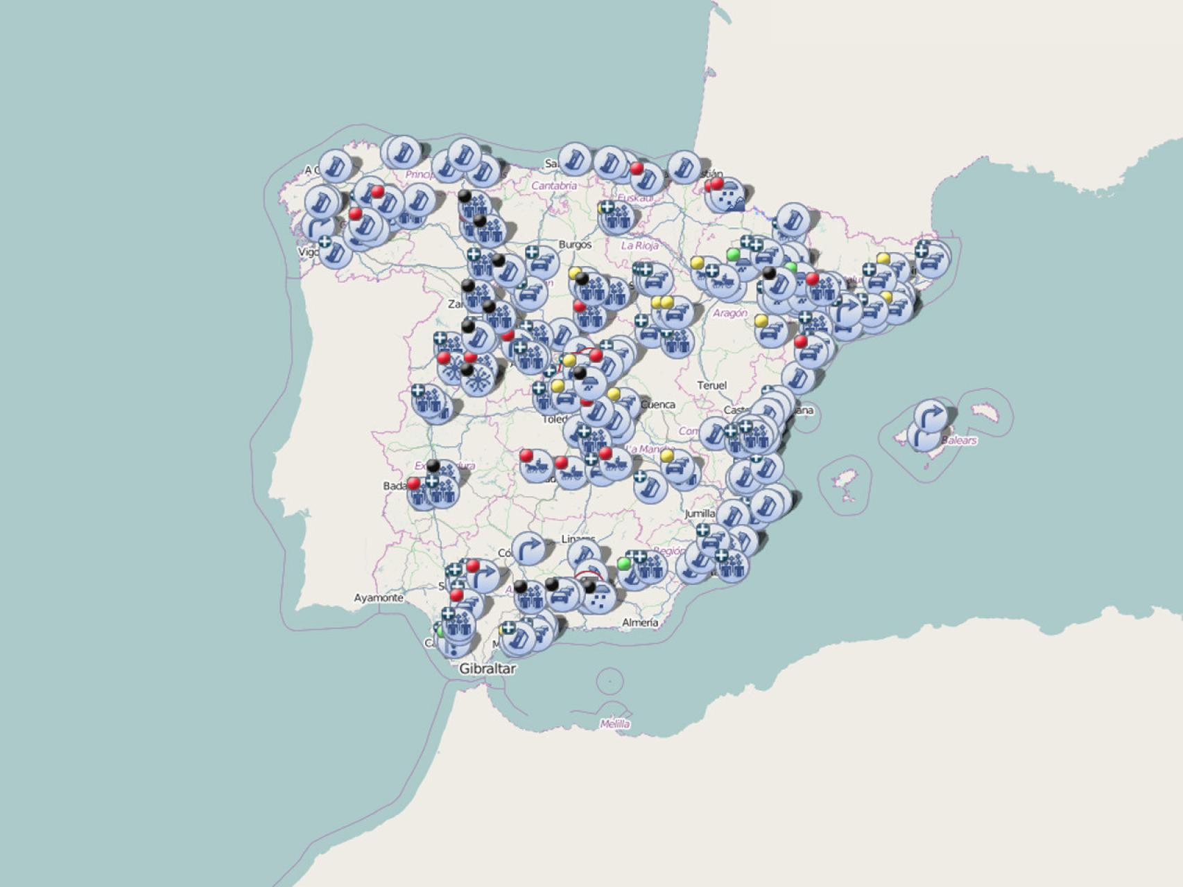 TRACTORADA EN ESPAÑA  Retenciones agrícolas: con este mapa de la DGT  puedes consultar dónde están todas