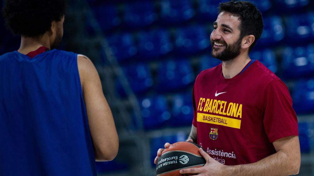 Ricky Rubio entrenando con el FC Barcelona de baloncesto