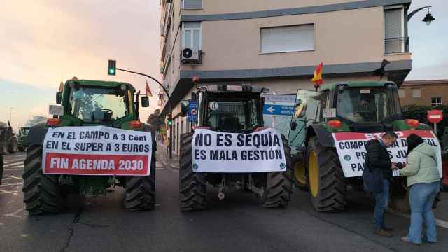 Imágenes de la protesta de los agricultores en Málaga.