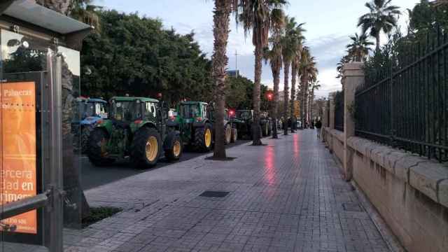 Imágenes de la protesta de los agricultores en Málaga.