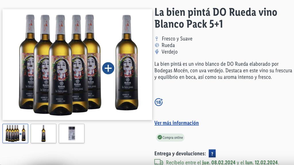 La bien pintá DO Rueda vino blanco.