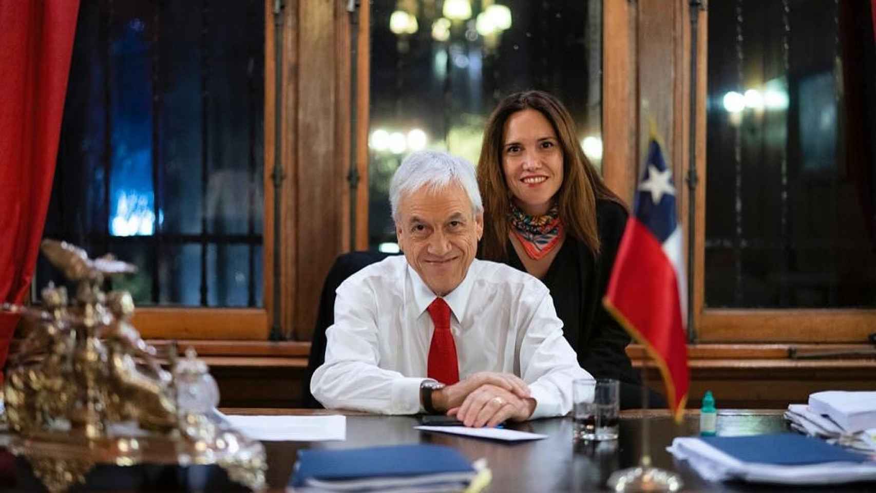 Sebastián Piñera y su hija Magdalena.