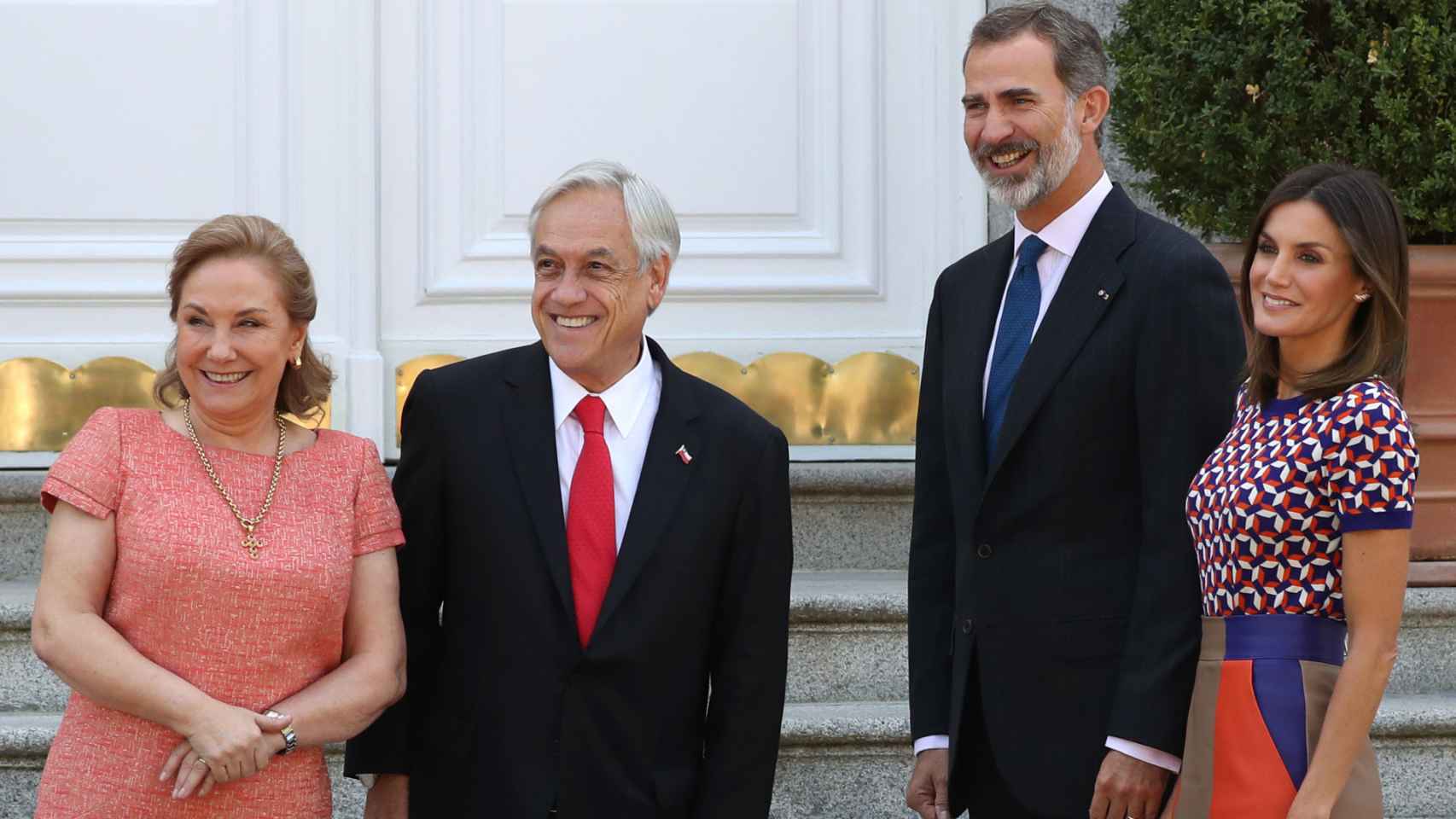 Cecilia, Sebastián, Felipe VI y Letizia, en 2018.