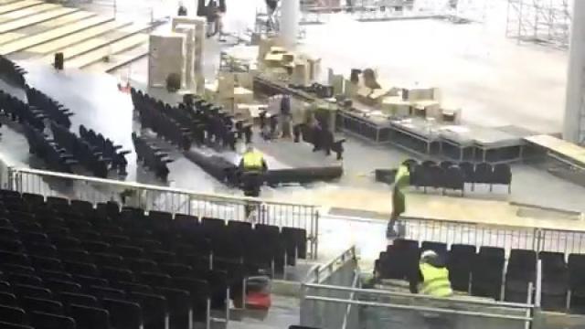 Preparación de la Feria de Valladolid para la celebración de la gala de los Goya