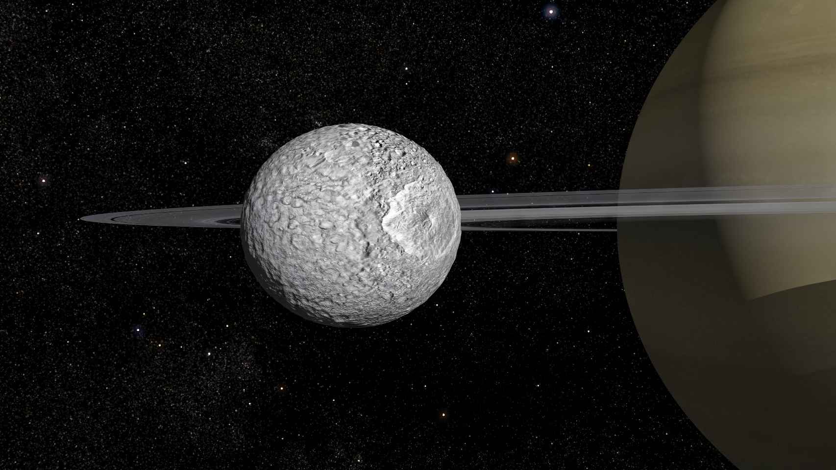 Mimas, la luna de Saturno en la que se ha confirmado la existencia de un océano subterráneo.