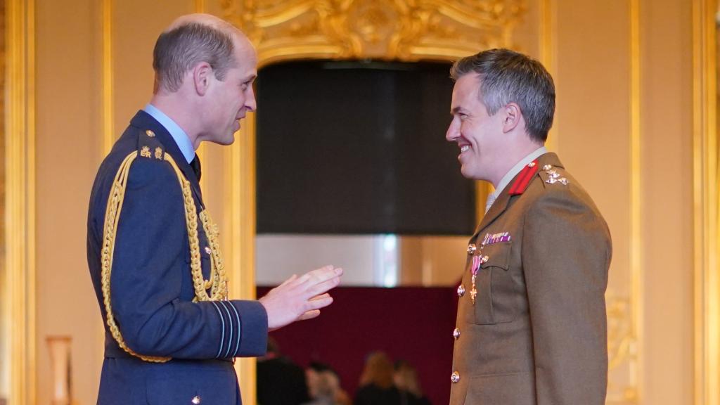 El príncipe Guillermo en su acto público de este miércoles, 7 de febrero.